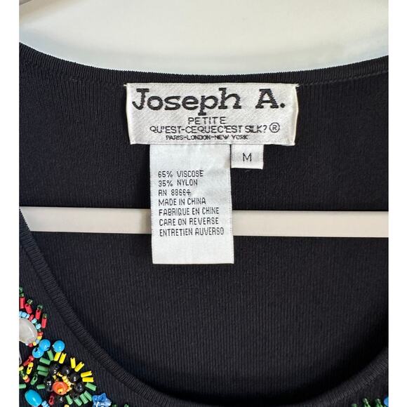 Y2K Beaded Tank Top KNit Size MPetite Black Festival Boho Hippie Western Wear - Picture 4 of 7